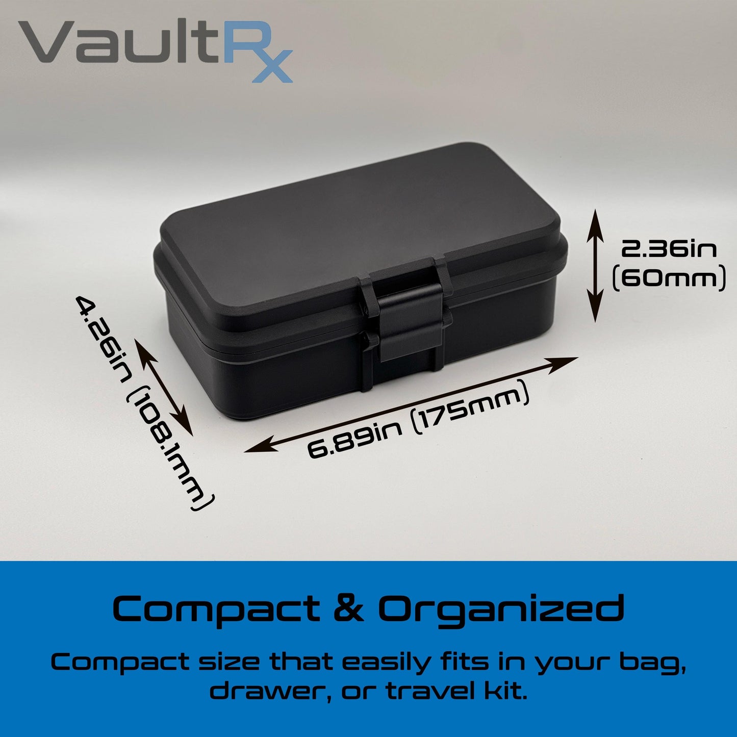 5 Slot 3mL Vial & 30mL BAC Water Case | Peptide Reconstitution Case with Syringe and Alcohol Pad Slots