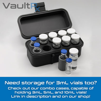 6-48 Slot 10mL Vial Storage Case | Peptide, Insulin, TRT Storage | Secure and Durable