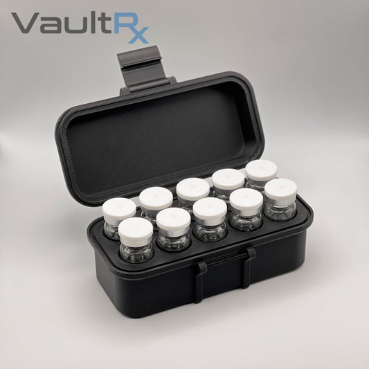 6-48 Slot 10mL Vial Storage Case | Peptide, Insulin, TRT Storage | Secure and Durable