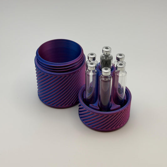 3mL Peptide Pen Cartridge Case with Purge Tower | Holds 6 Cartridges | Peptide, Insulin, GLP-1 Storage