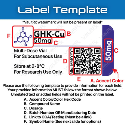 Peptide Vial Labels for 3mL, 5mL & 10mL Vials | Waterproof, Oil-Proof, Durable | Style 4