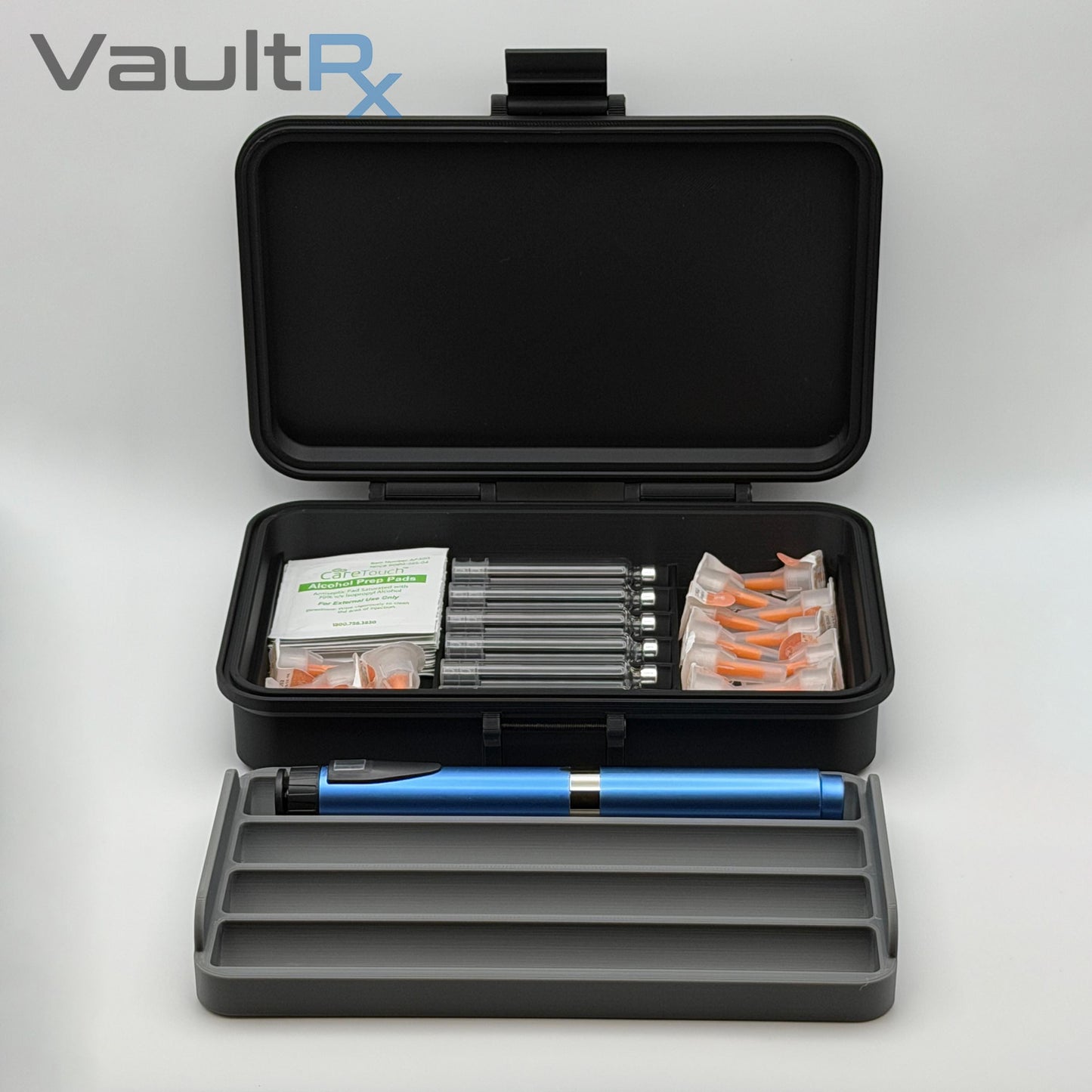 Injection Pen Travel Case with Cartridge & Accessory Storage | Fits 2, 3, or 4 Injection Pens | Peptide, Insulin, GLP-1 Pen Storage