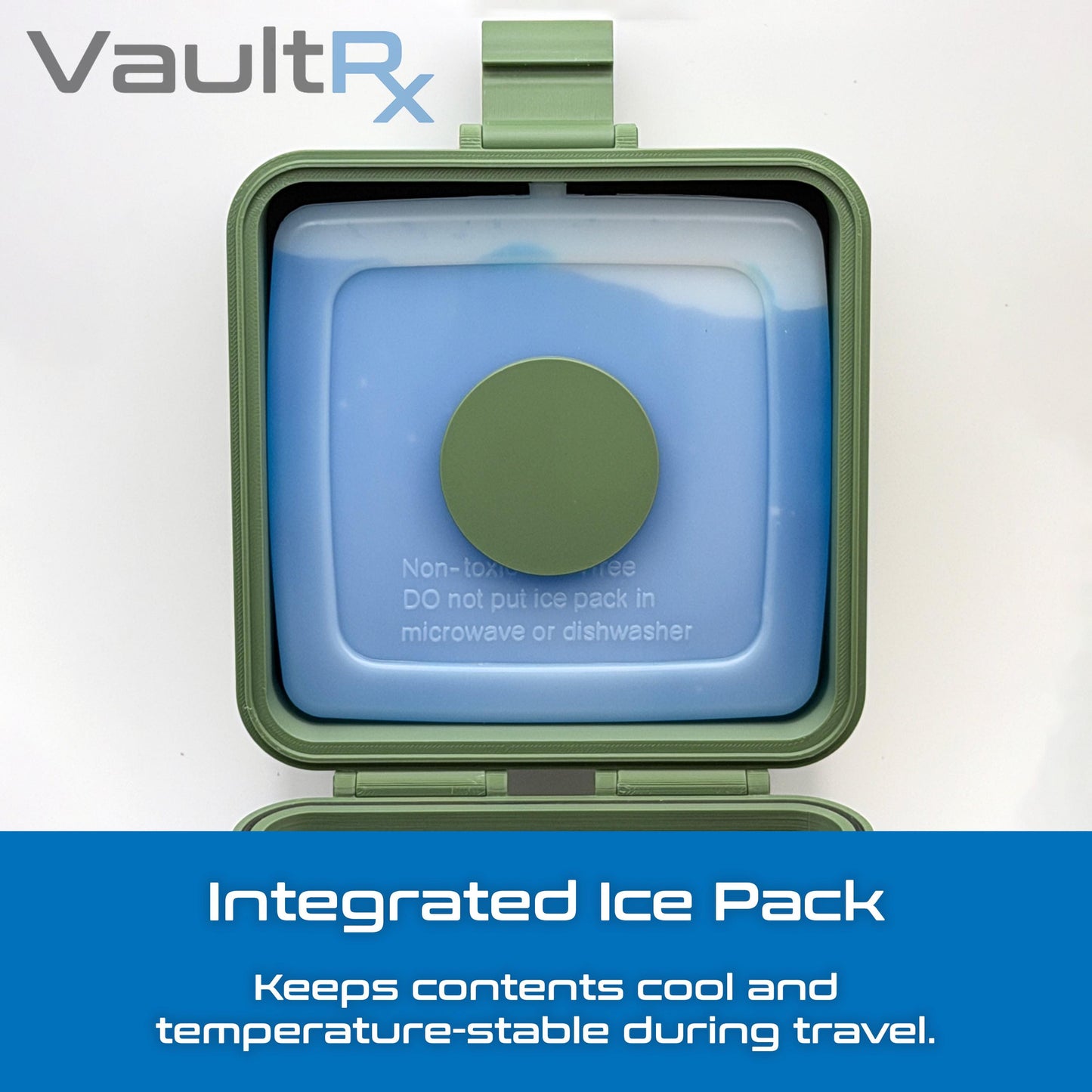 5 Slot Combo Vial Cold Case | Holds 3mL, 5mL & 10mL Vials | Peptide, Insulin, GLP-1 Cold Storage | Ice Pack Included