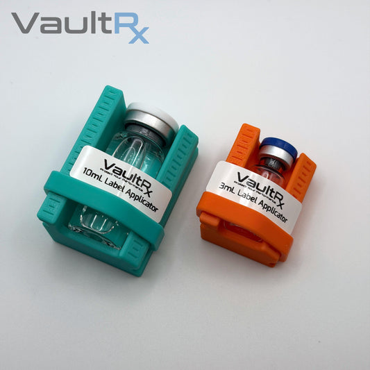 Peptide Vial Label Applicator Tool with Guide | 3mL, 5mL & 10mL Vials | Many Colors Available