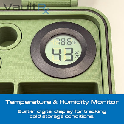5 Slot Combo Vial Cold Case | Holds 3mL, 5mL & 10mL Vials | Peptide, Insulin, GLP-1 Cold Storage | Ice Pack Included