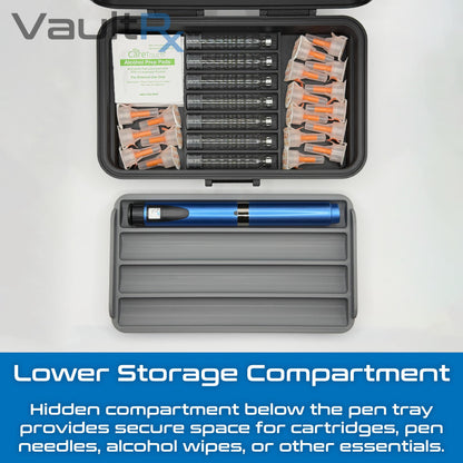 Injection Pen Travel Case with Cartridge & Accessory Storage | Fits 2, 3, or 4 Injection Pens | Peptide, Insulin, GLP-1 Pen Storage