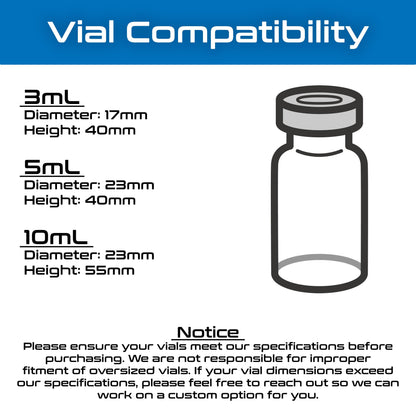 5 Slot Combo Vial Cold Case | Holds 3mL, 5mL & 10mL Vials | Peptide, Insulin, GLP-1 Cold Storage | Ice Pack Included