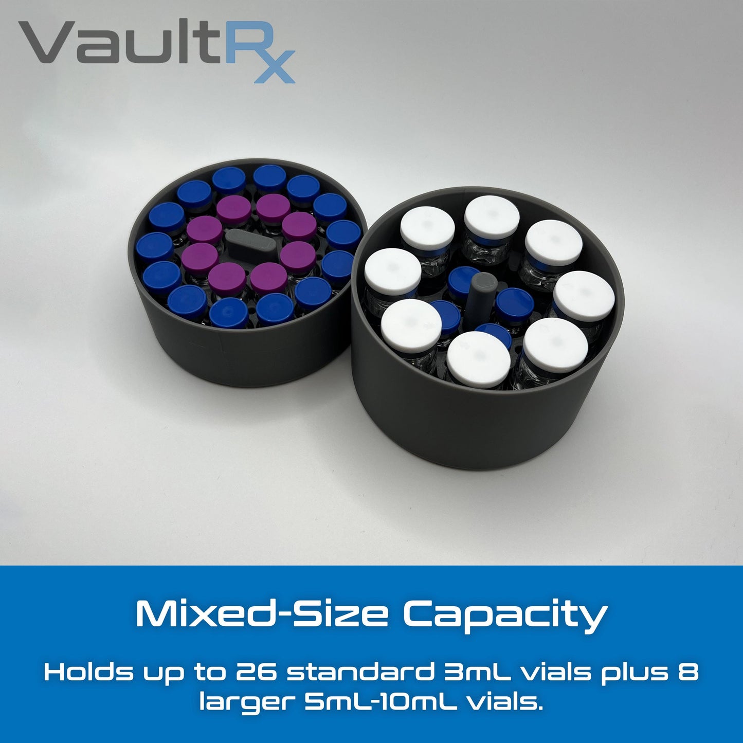 3mL/5mL/10mL Combo Vial Hydrapeak Insert | Fits 32oz Hydrapeak Food Jars | Peptide, Insulin, GLP-1 Cold Storage