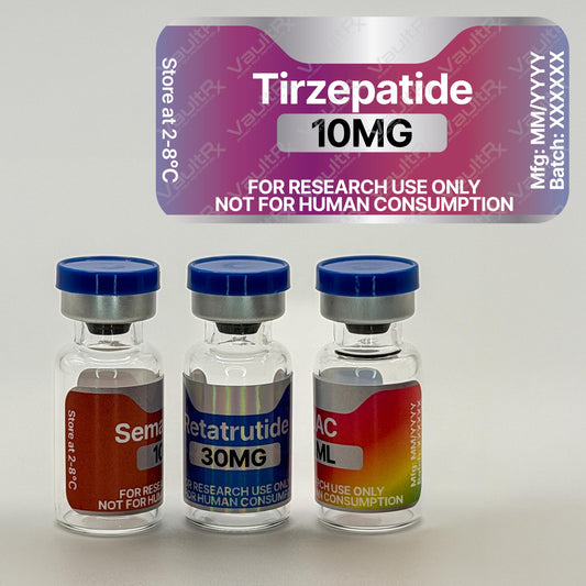 Peptide Vial Labels for 3mL, 5mL & 10mL Vials | Waterproof, Oil-Proof, Durable | Style 5