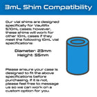 3mL Vial Shim Adapters for 10mL Slots | Case Adapters for Secure Fit | Peptide, Insulin, TRT Storage - VaultRx