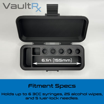 5 Slot Multi-Vial Travel Case with Syringe & Alcohol Pad Slots | Fits 3mL, 5mL, and 10mL Vials