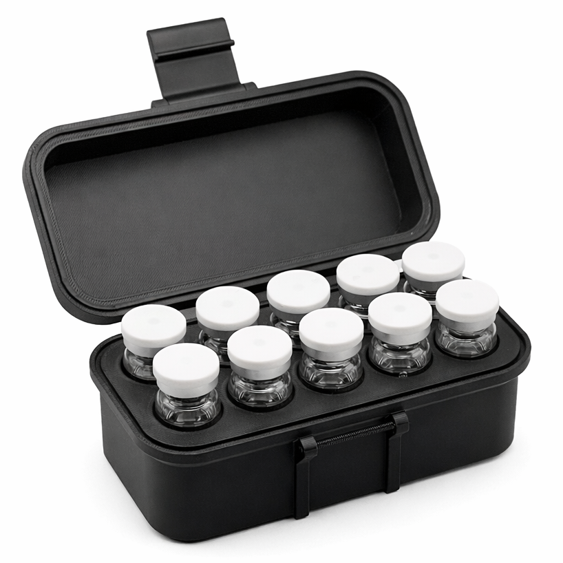 6-48 Slot 10mL Vial Storage Case | Peptide, Insulin, TRT Storage | Secure and Durable