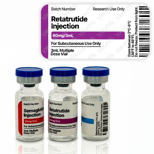 Peptide Vial Labels for 3mL, 5mL & 10mL Vials | Waterproof, Oil-Proof, Durable | Style 1