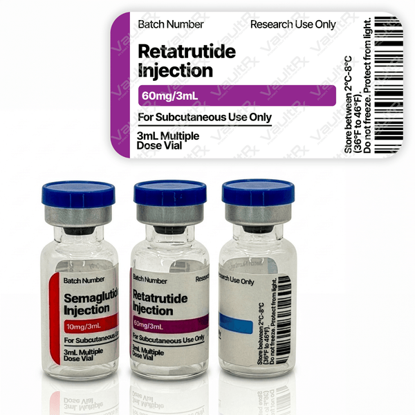 Peptide Vial Labels for 3mL, 5mL & 10mL Vials | Waterproof, Oil-Proof, Durable | Style 1 Live - VaultRx