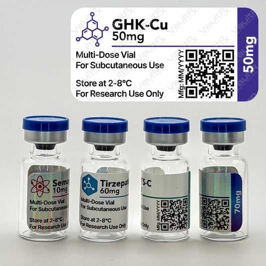 Peptide Vial Labels for 3mL, 5mL & 10mL Vials | Waterproof, Oil-Proof, Durable | Style 4