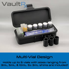 5 Slot Multi-Vial Travel Case with Syringe & Alcohol Pad Slots | Fits 3mL, 5mL, and 10mL Vials - VaultRx