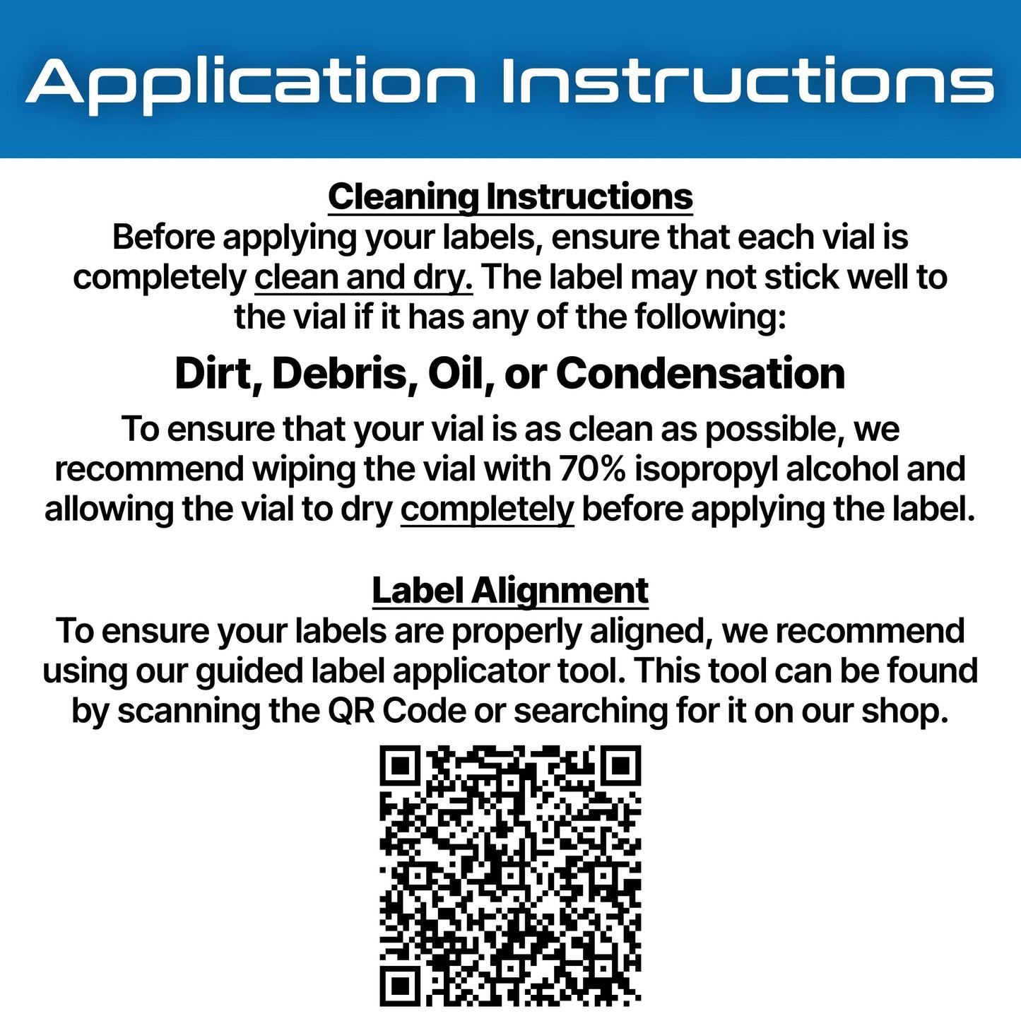 Peptide Vial Labels for 3mL, 5mL & 10mL Vials | Waterproof, Oil-Proof, Durable | Style 4