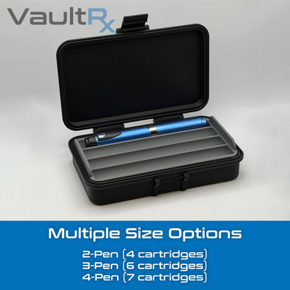 Injection Pen Travel Case with Cartridge & Accessory Storage | Fits 2, 3, or 4 Injection Pens | Peptide, Insulin, GLP-1 Pen Storage